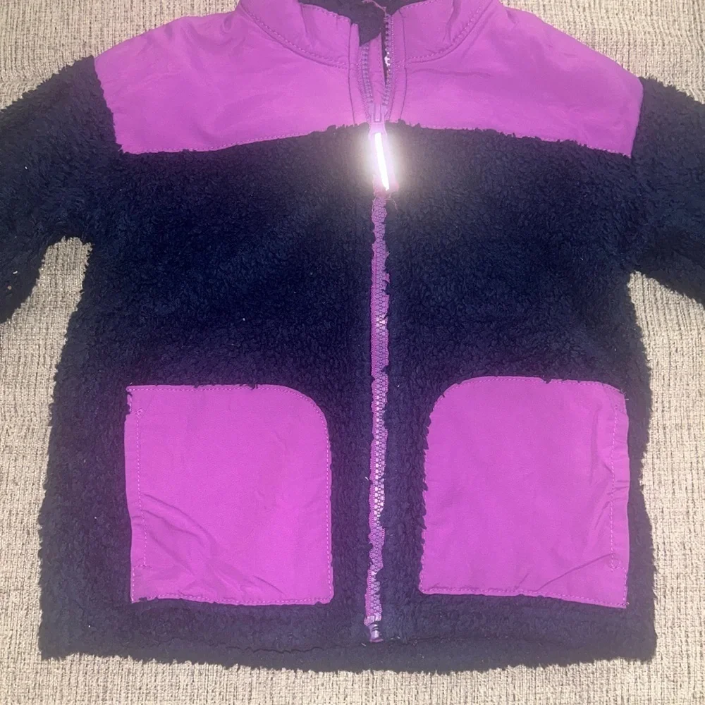 Cat & Jack Purple and Black Kids Puffer Jacket